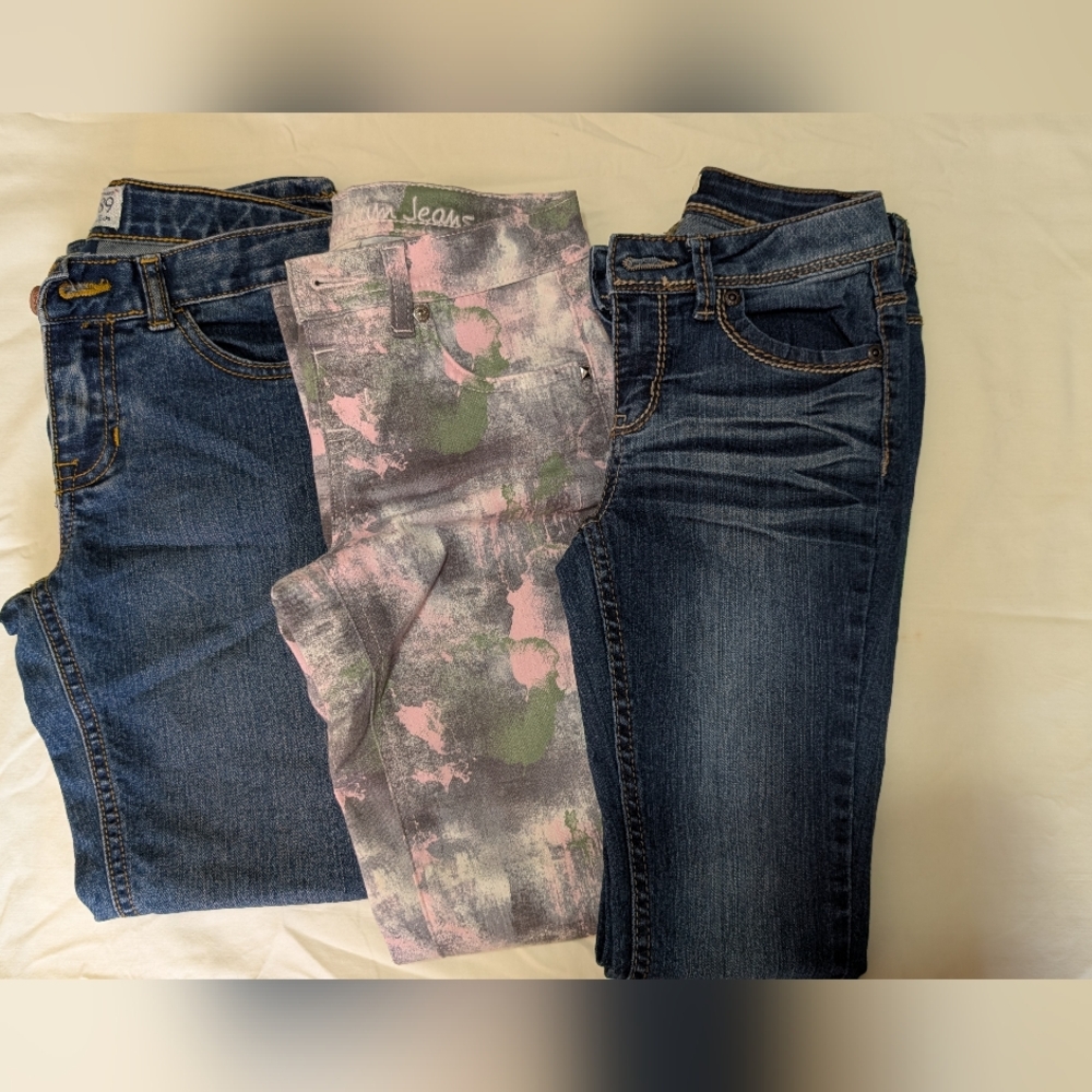 Stylish Pink and Green Women's Jeans